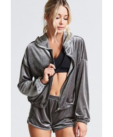 Forever 21  Active Perforated Velvet Hoodie