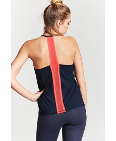 Forever 21 Active Contrast Mesh-Back Tank Top
