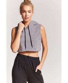 Forever 21 Active Hooded Crop Top