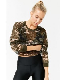 Forever 21 Active Mesh Camo Top