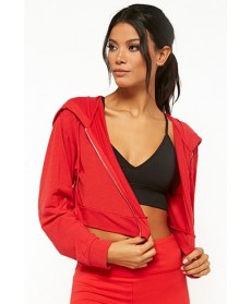 Forever 21  Active Cropped Zip-Up Hoodie