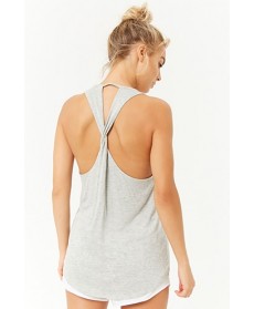 Forever 21  Active Heathered Twisted Back Tank Top
