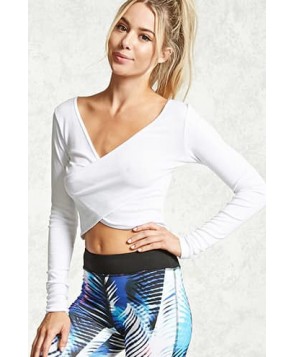 Forever 21 Active Cropped Surplice Top