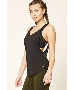 Forever 21 Active Mesh-Paneled Cutout Top