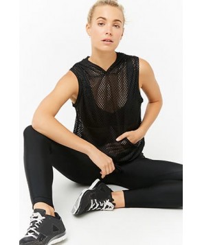 Forever 21 Active Mesh Knit Hooded Top