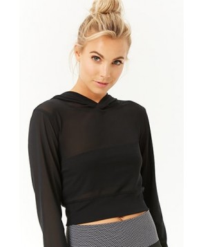 Forever 21  Active Sheer Mesh Hooded Top