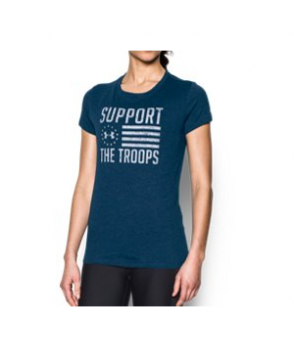Under Armour Women's  Charged Cotton Tri-Blend Support Troops T-Shirt