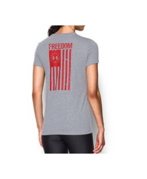 Under Armour Women's  Charged Cotton Tri-Blend Freedom Flag T-Shirt