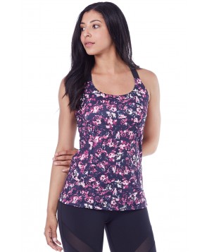 Rese Activewear Pink Roses Cassie Tank