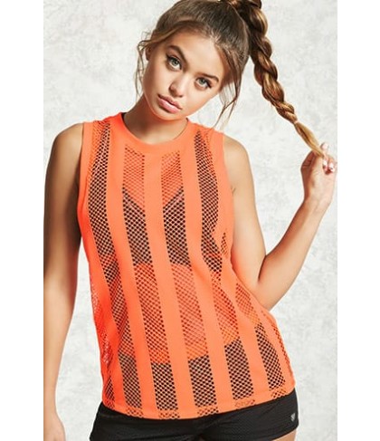 Forever 21 Active Stripe Mesh Tank Top