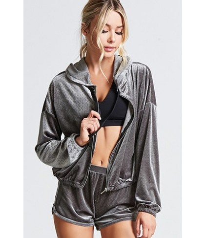 Forever 21  Active Perforated Velvet Hoodie