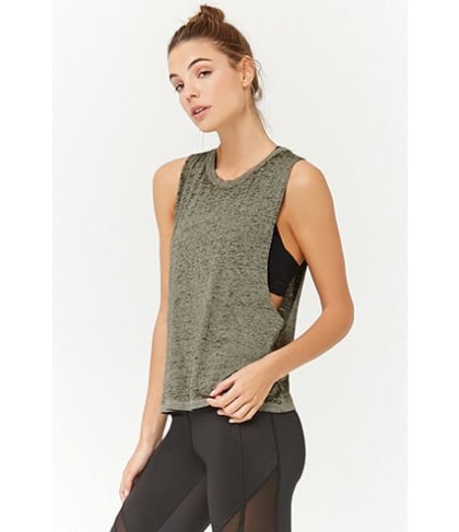 Forever 21 Active Heathered Burnout Tank Top