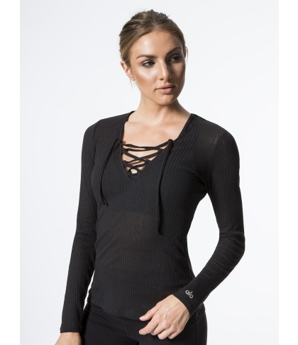 Carbon38 Interlace Long Sleeve Top