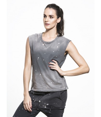 Carbon38 Sleeveless Tee with Cutouts
